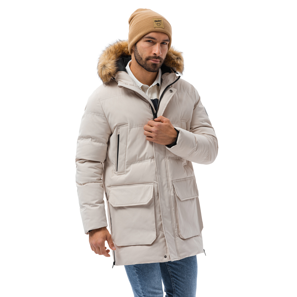 

Kurtka męska zimowa parka C554 V1 ecru L