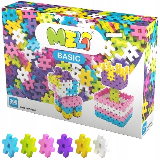 KLOCKI KONSTRUKCYJNE Wafle MELI Basic Pink 300 el.