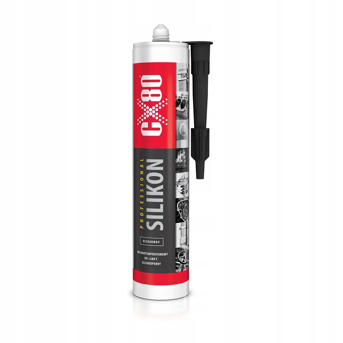 Silikon wysokotemperaturowy bezbarwny 380°C 310ml bezbarwny