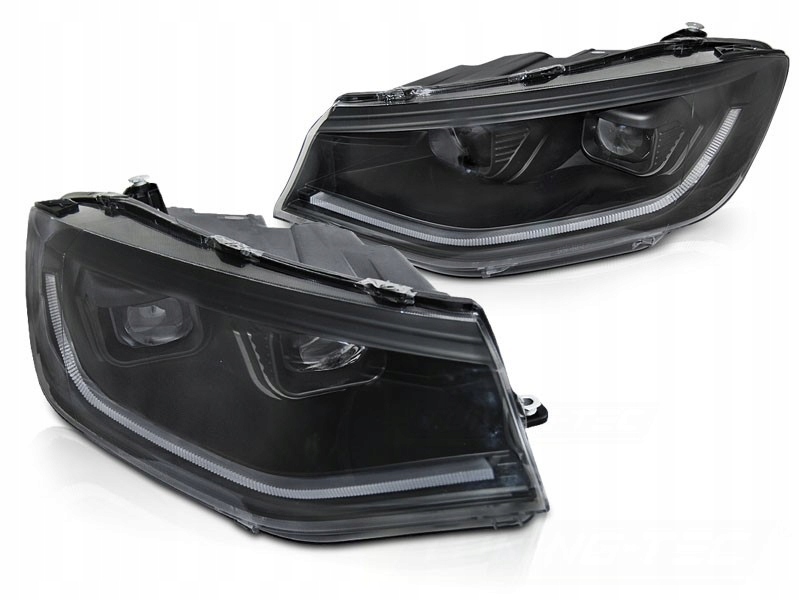 LAMPY PRZEDNIE TUBE LIGHT VW CADDY 20- CZARNE