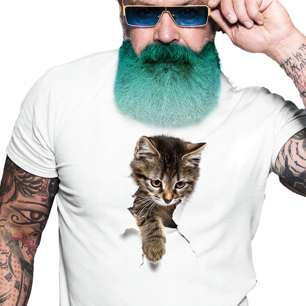 

Kot Kotem 3D Kotkiem Śmieszny tshirt Kota M