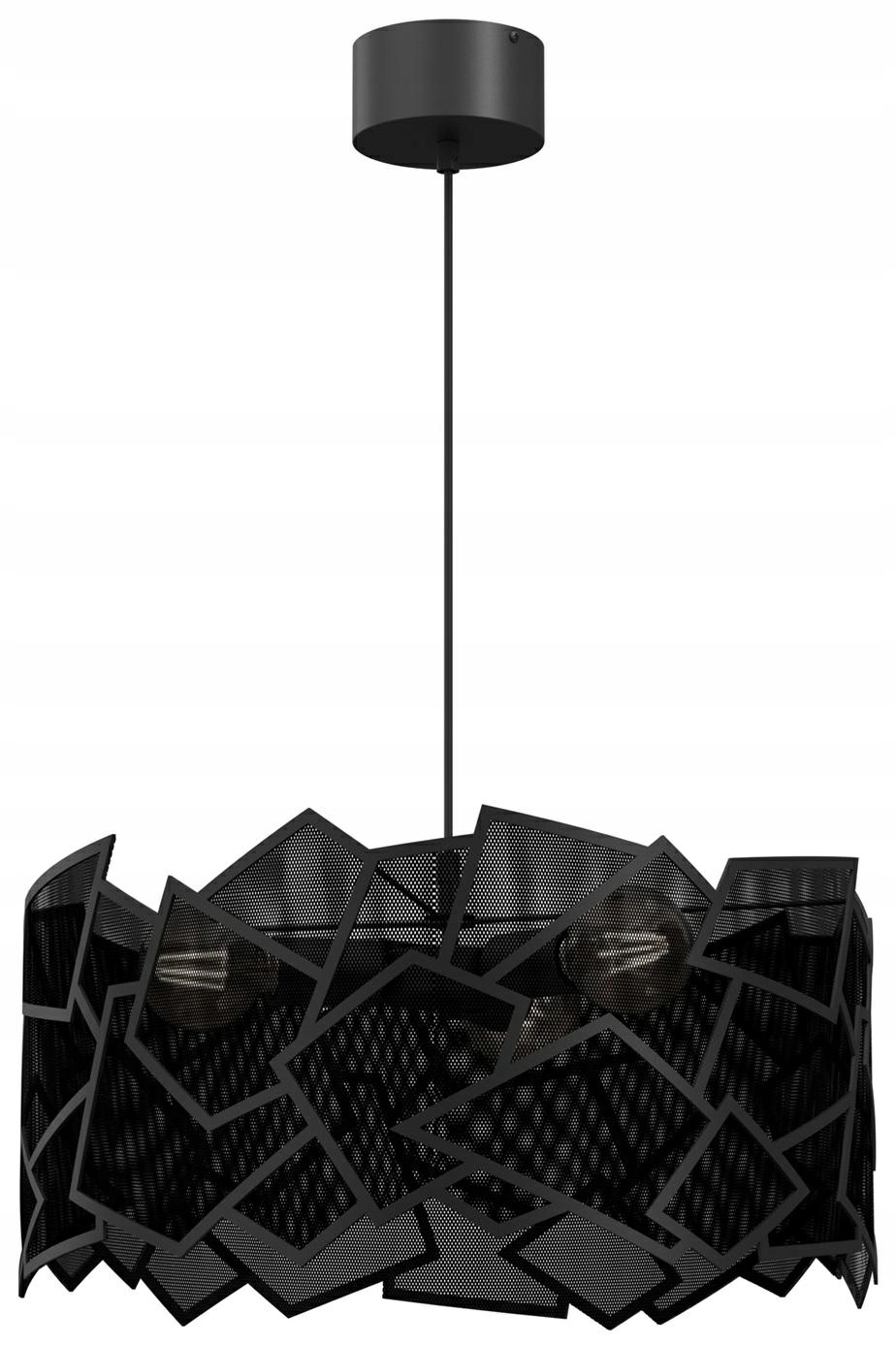 Závěsná lampa Camo Černá Kovová Stínidlo je elegantní v industriálním stylu