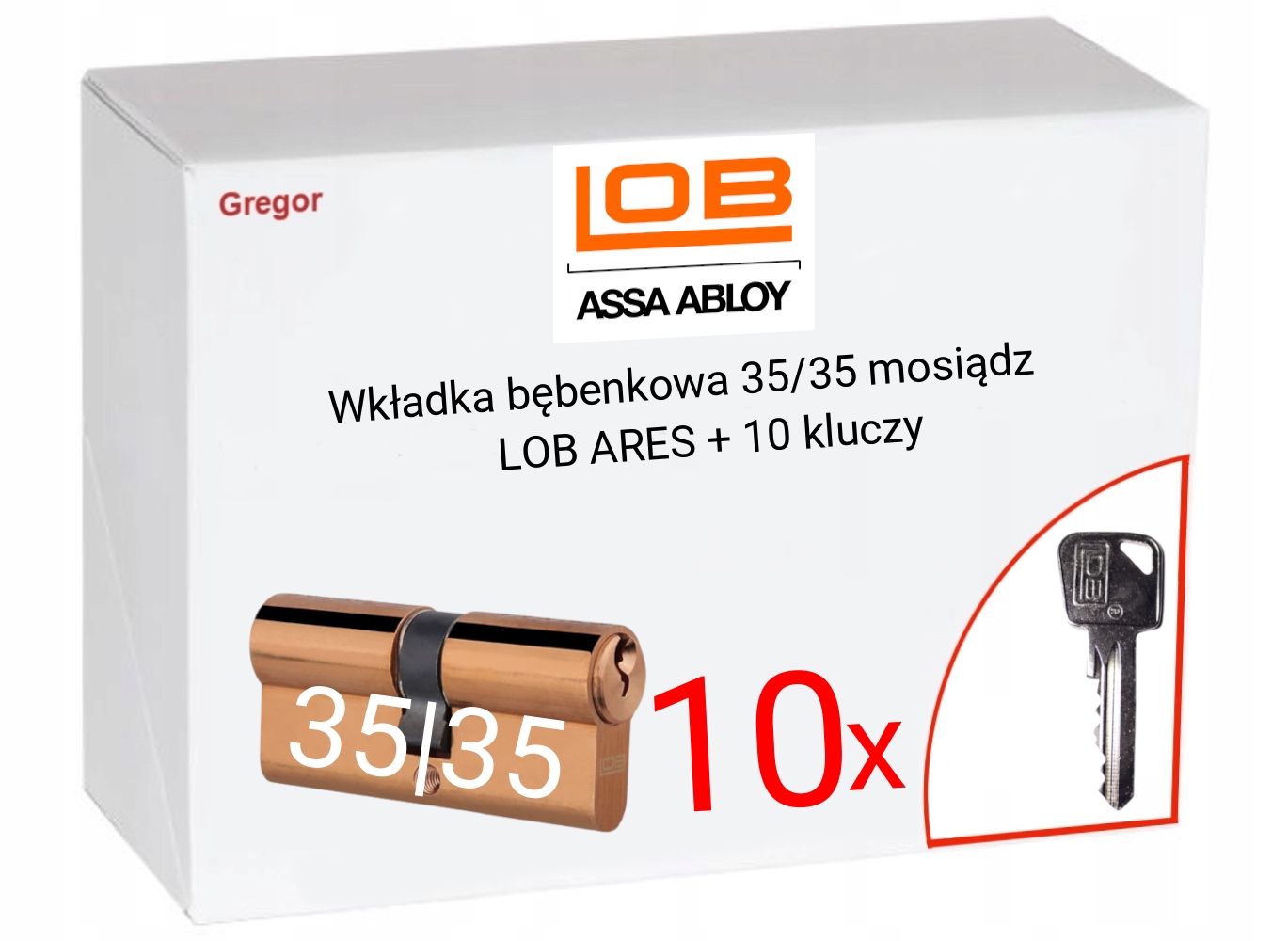 

Wkładka zamek 35/35 mosiądz 10 kluczy Lob Ares