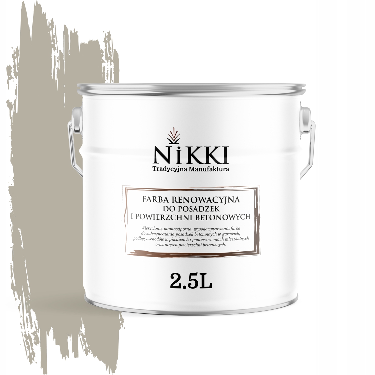 Farba Na Renováciu Betónových Podláh 2,5 L Šedá Béžová RAL7032 Vysoký Lesk