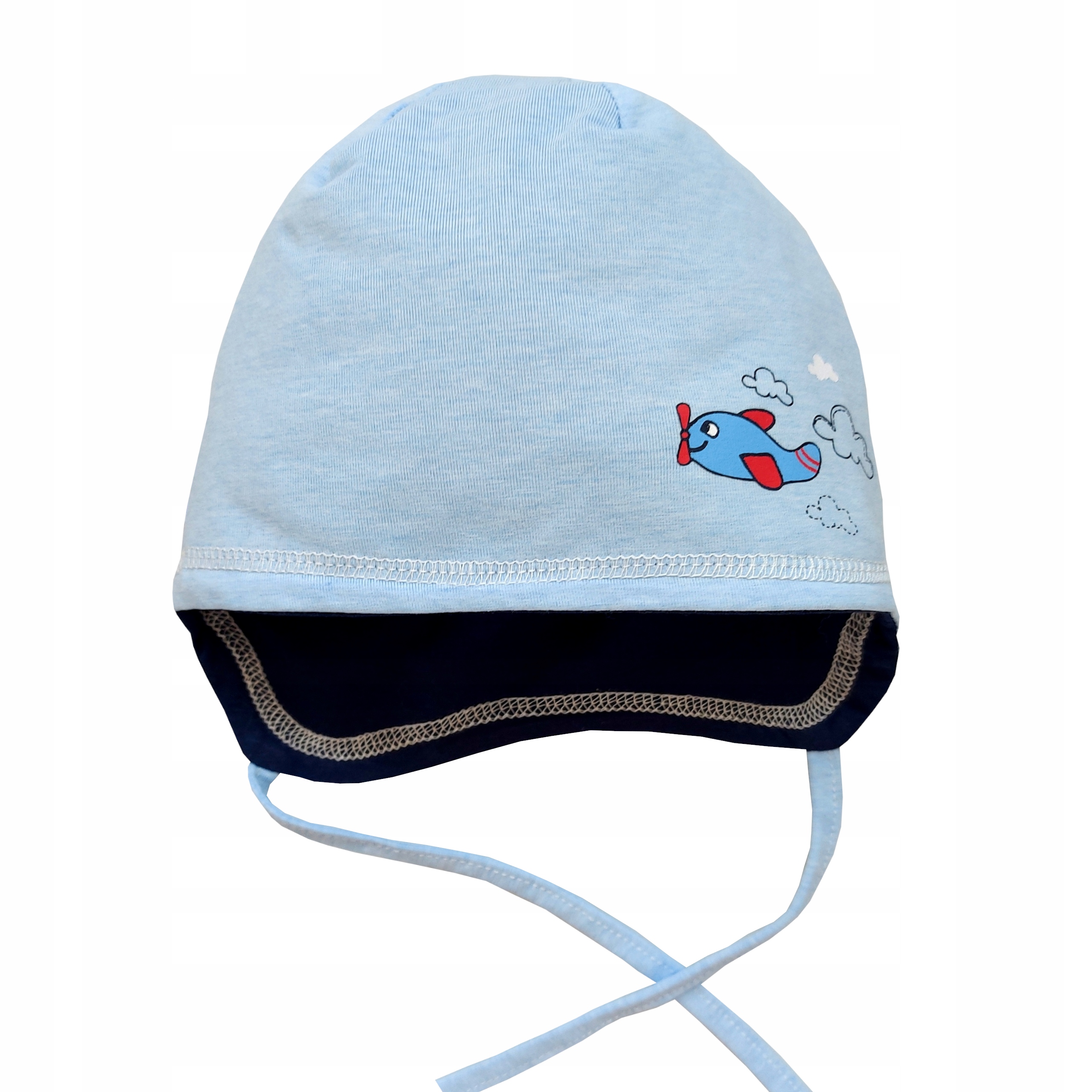 

Czapka niemowlęca 40-42 cm bawełniana wiązana 4m+