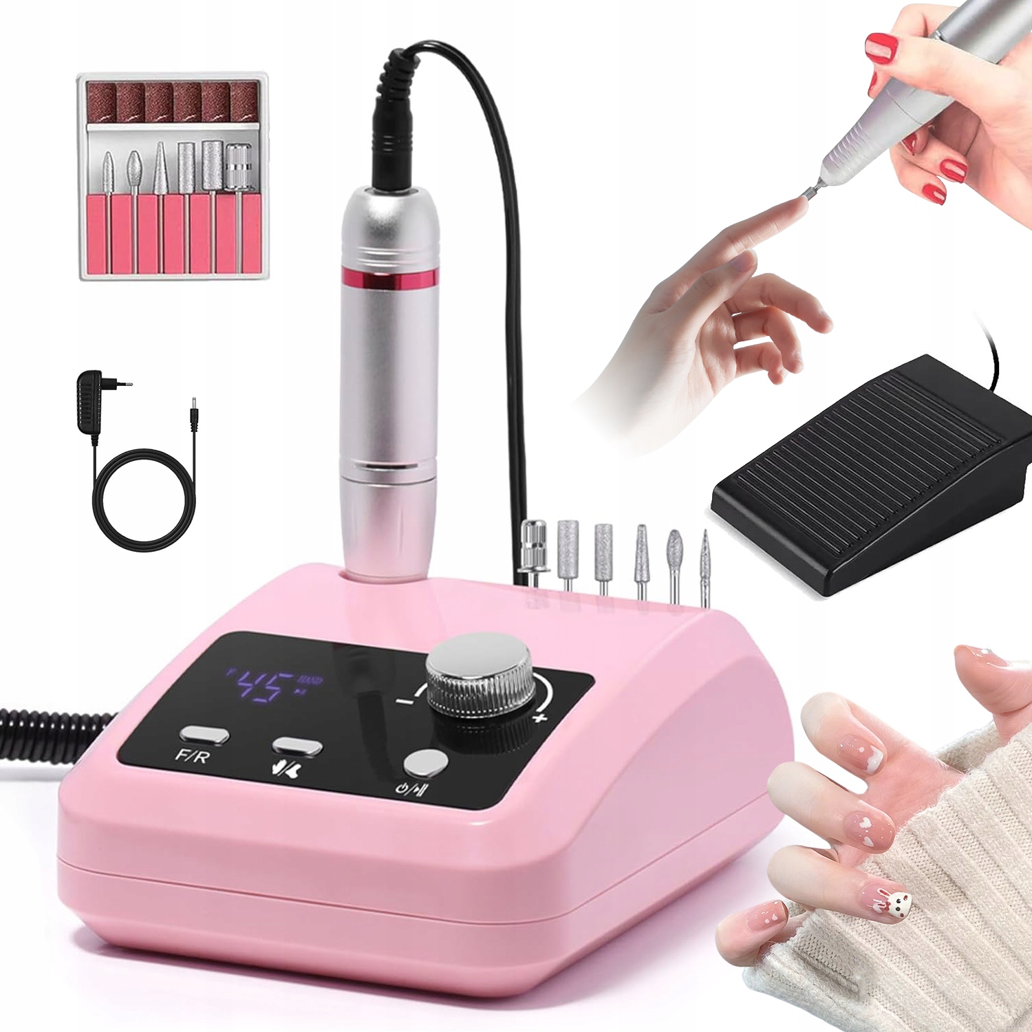 Elektrický Pilník Bruska Na Nehty Manikúra Pedikúra Profesionální Kit