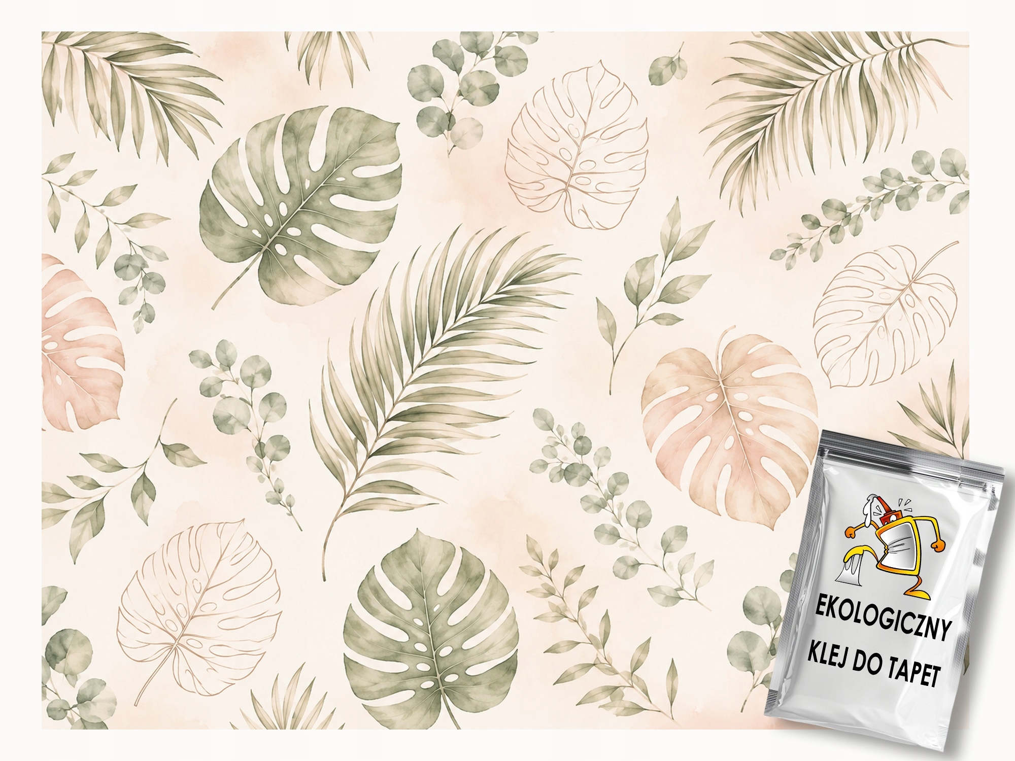 Fototapeta Flizelina Natura Listy Monstera Palma Eukalyptus 312x219 130g