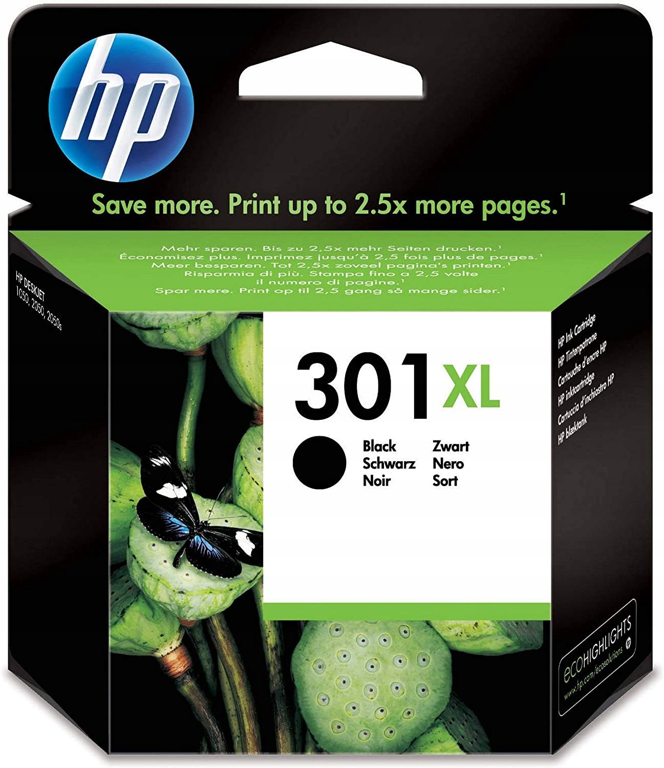 Inkoustová náplň Hp 301Xl Černá
