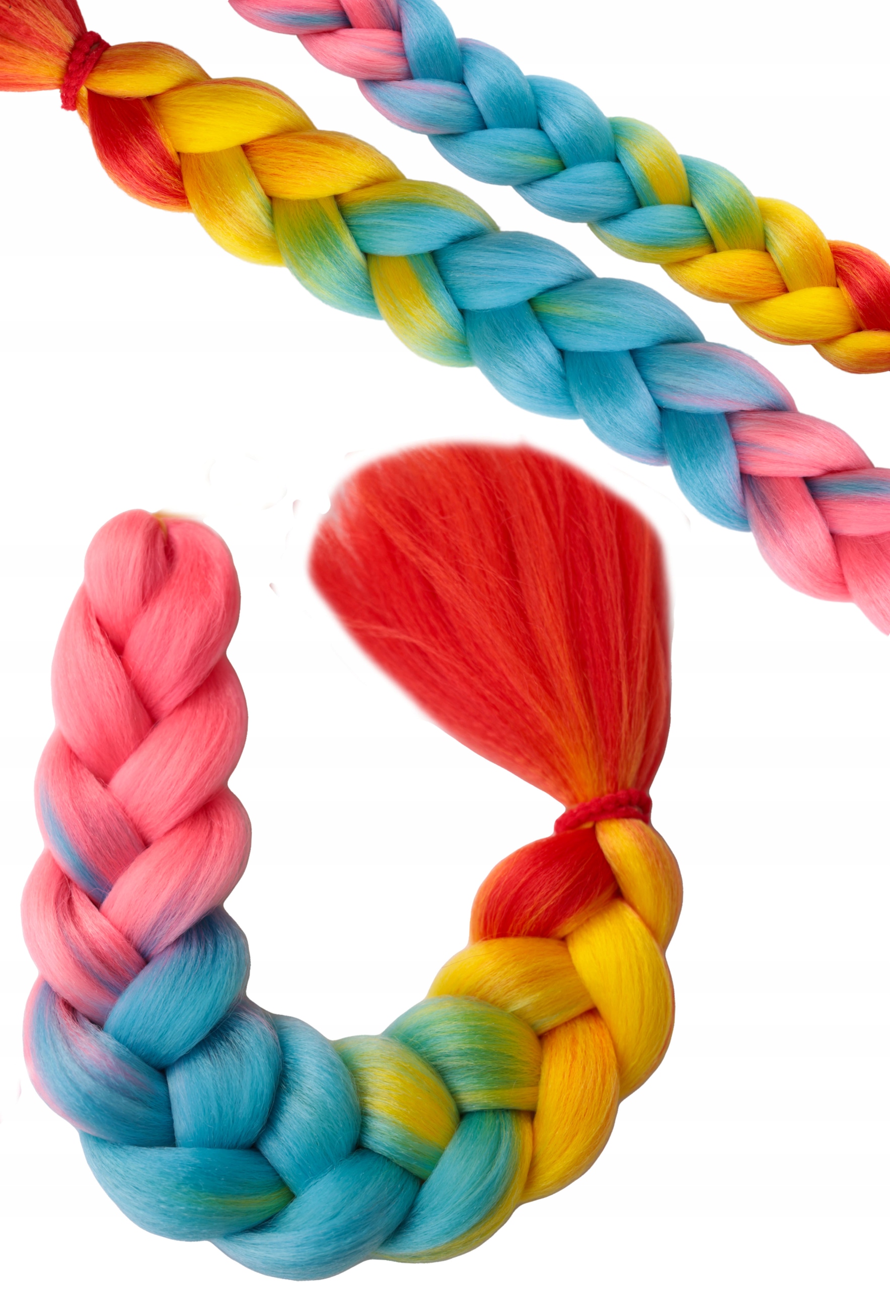 

Włosy syntetyczne warkoczyki Kolorowe Tęczowe