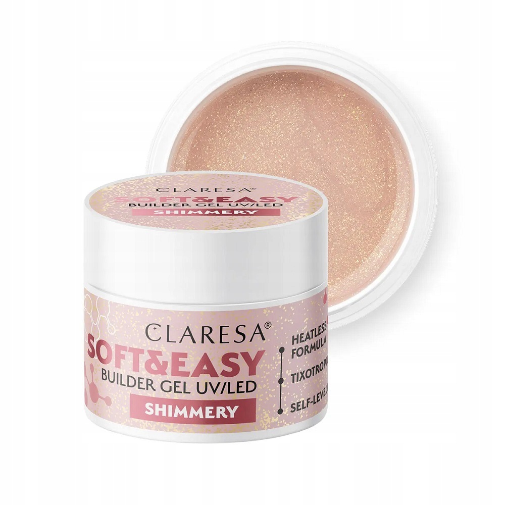 Claresa Soft&Easy Builder Gel stavební gel Shimmery 90 g
