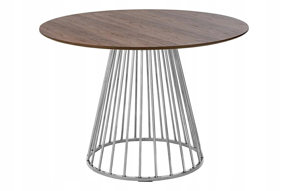 Stół Glam Walnut 110 cm kolor Orzech chromowana podstawa