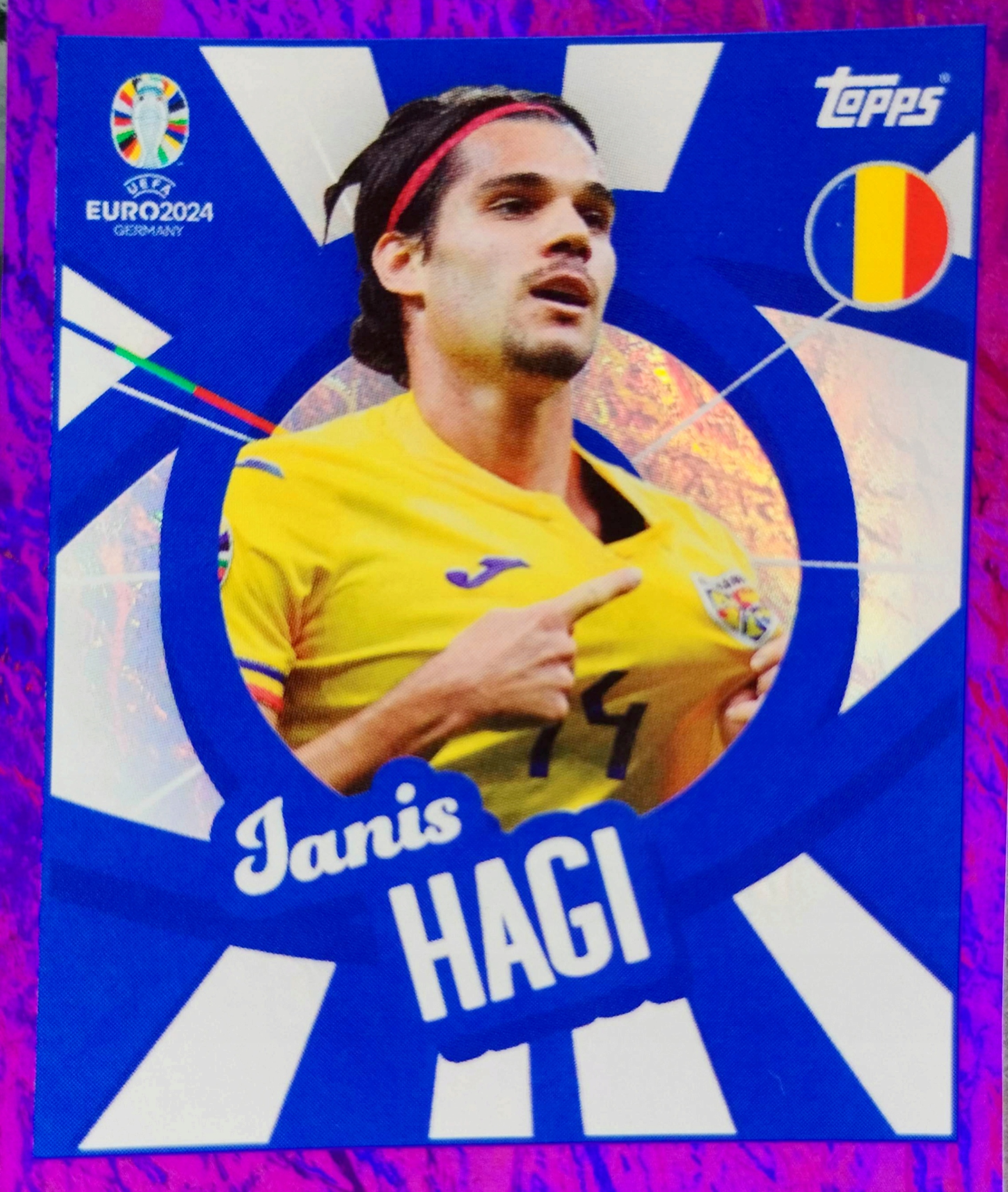 Euro 2024 Topps Match Attax naklejka Ptw Rom parallel Janis Hagi Rumunia