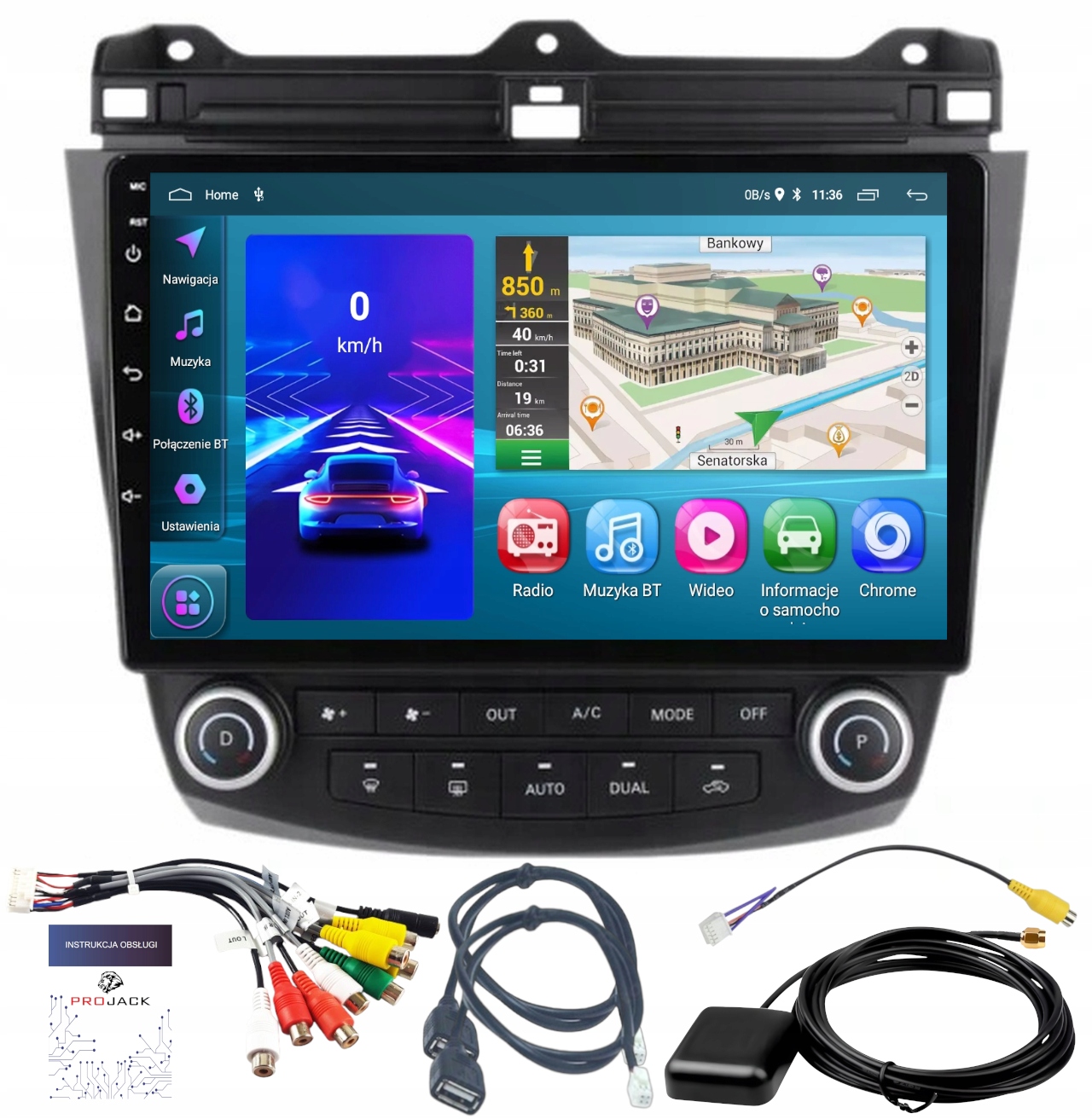 Radio Samochodowe Nawigacja Honda Accord 2002-2008 Wifi Carplay 2/64GB