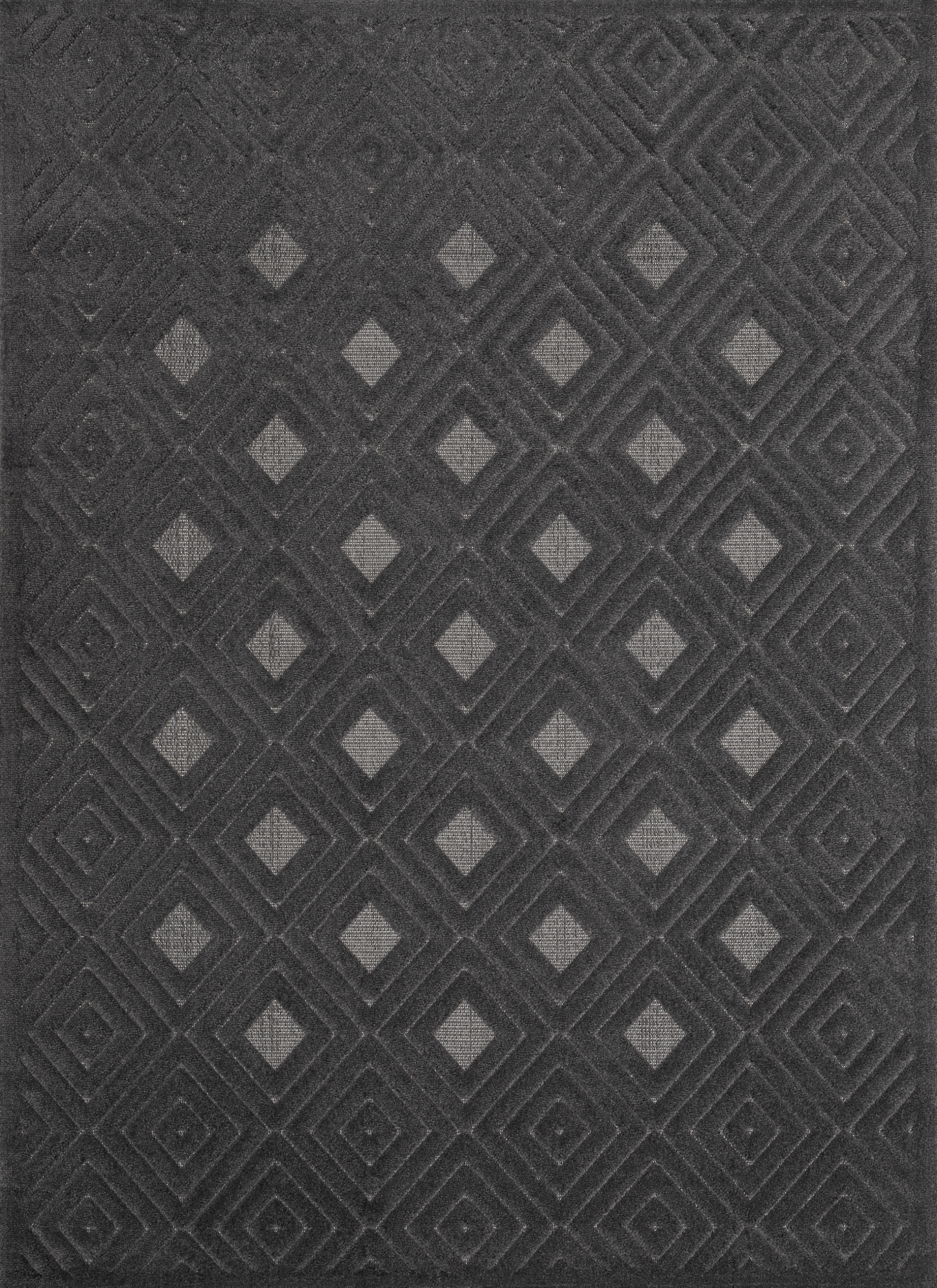 Koberec do obývačky 120 x 160 cm, grafitový, moderný vyrezávaný vzor, mäkký vlas