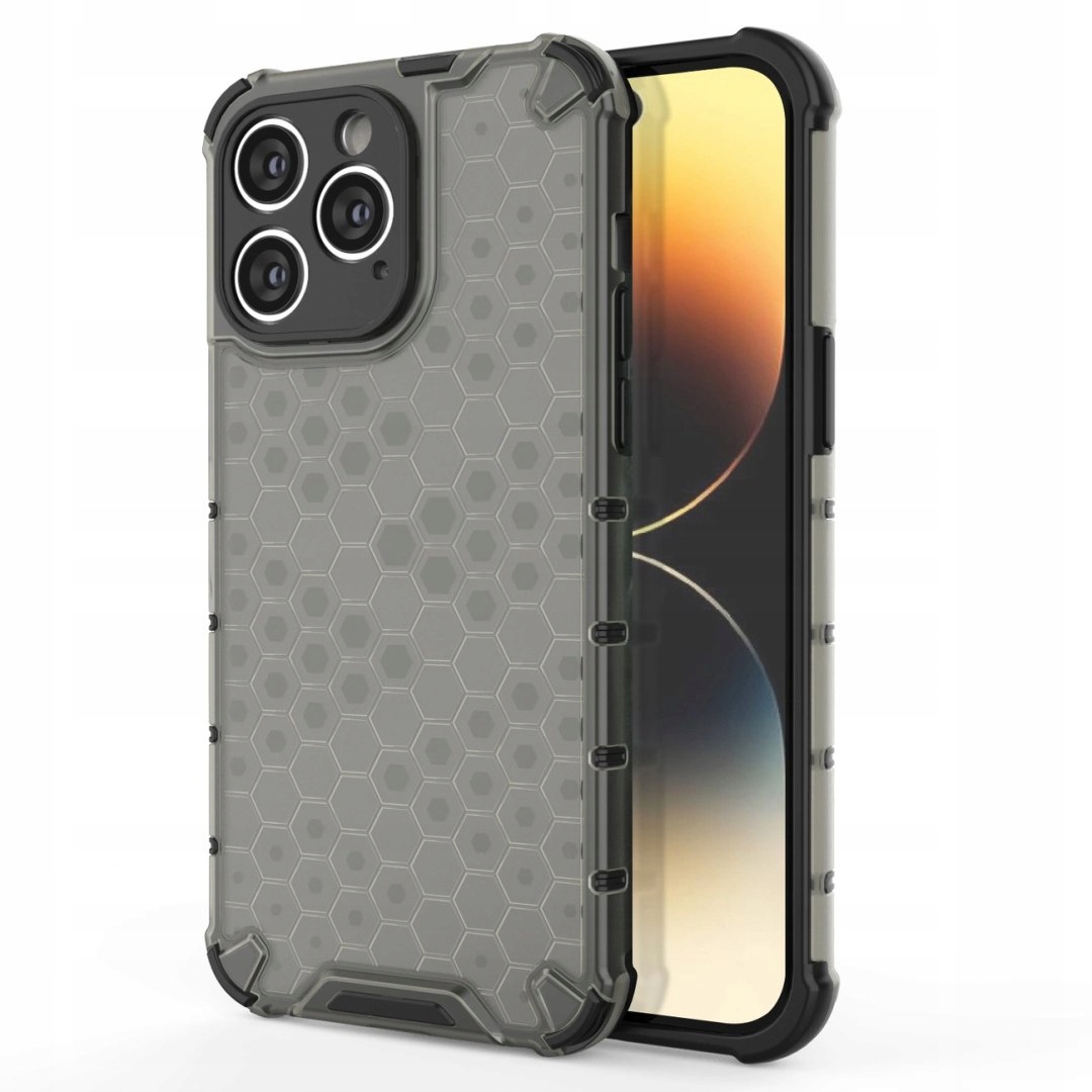 Honeycomb etui do iPhone 14 Pro Max pancerny hybrydowy pokrowiec czarne