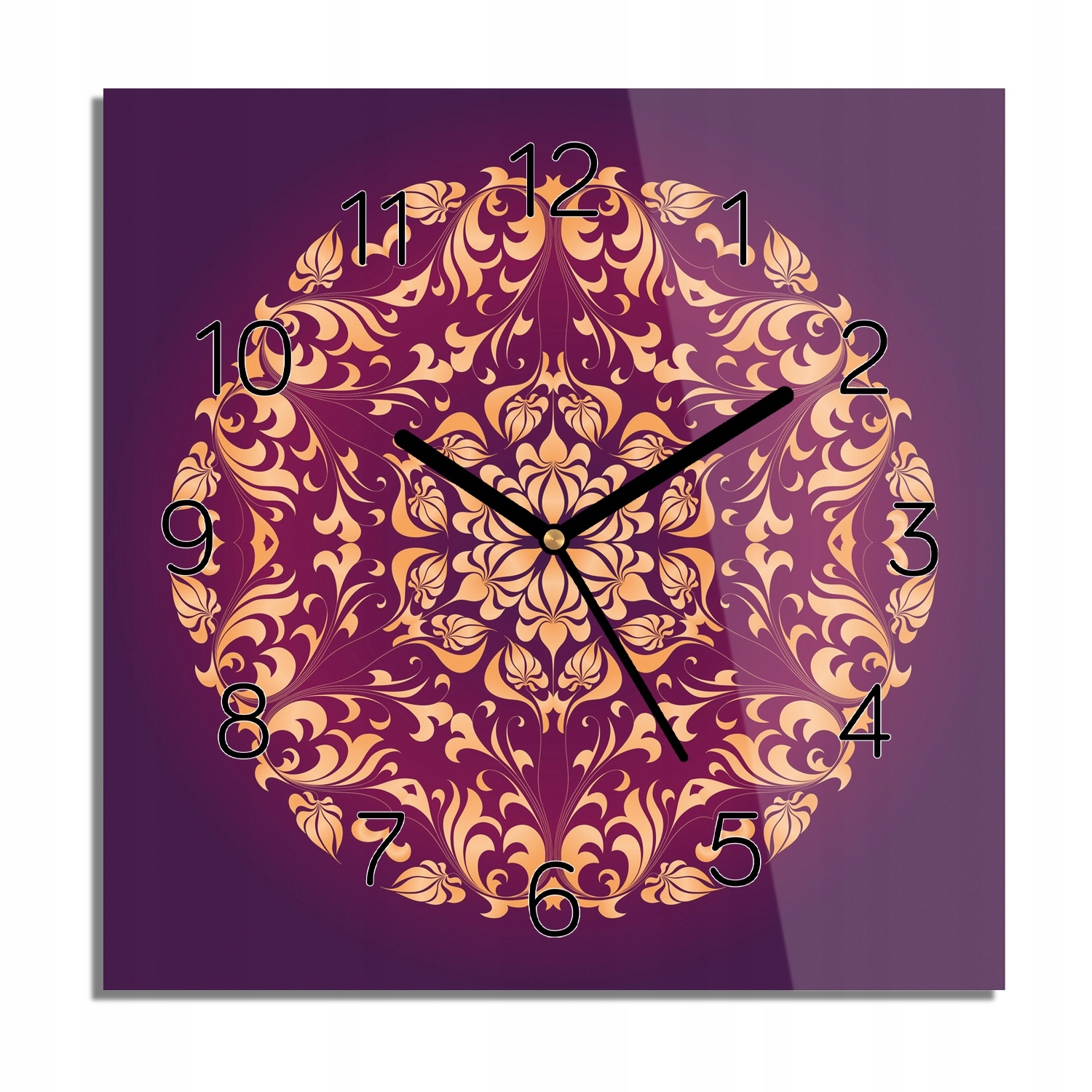

Mandala wzór zegar szklany kwadrat 30x30 z foto
