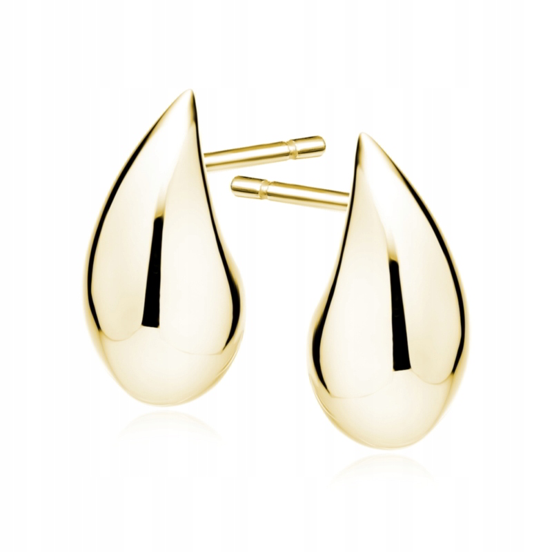 Stříbrné náušnice s kapkami ve zlaté barvě