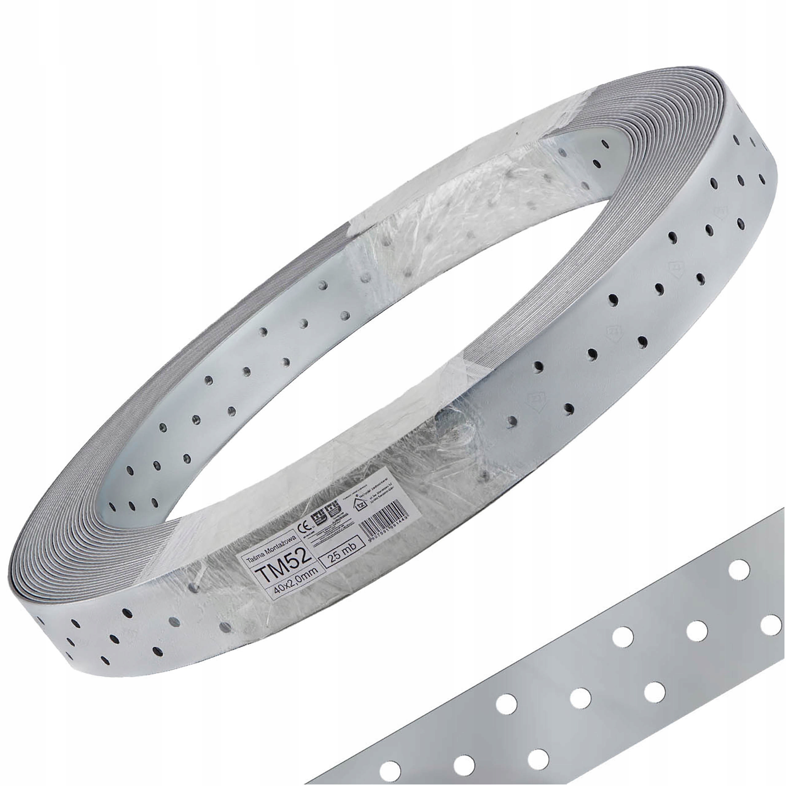 Perforovaná koncentračná páska 40 x 2 mm x 25 m oceľová TM52