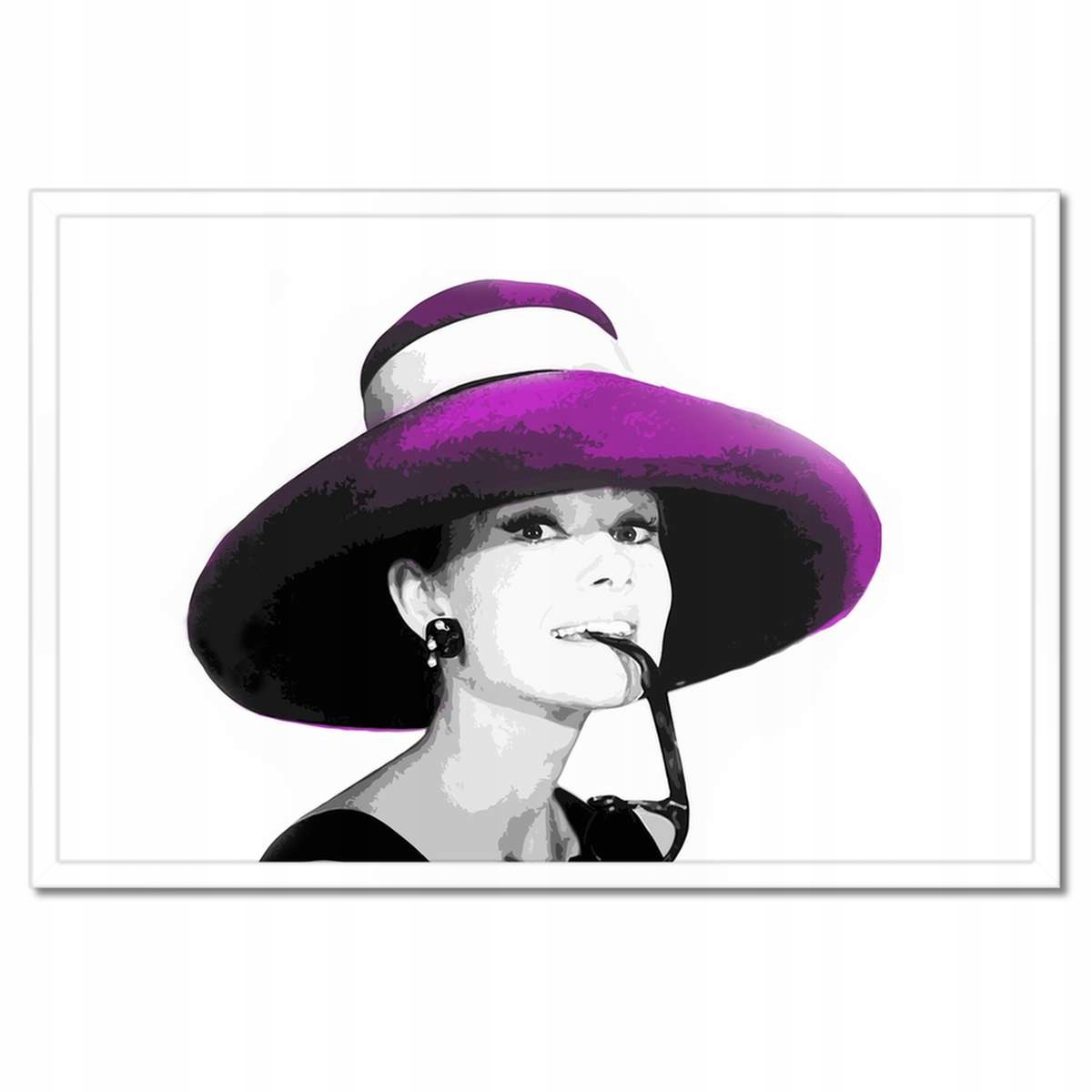 Plakáty v rámu 60x40 Audrey Hepburn Klobouk