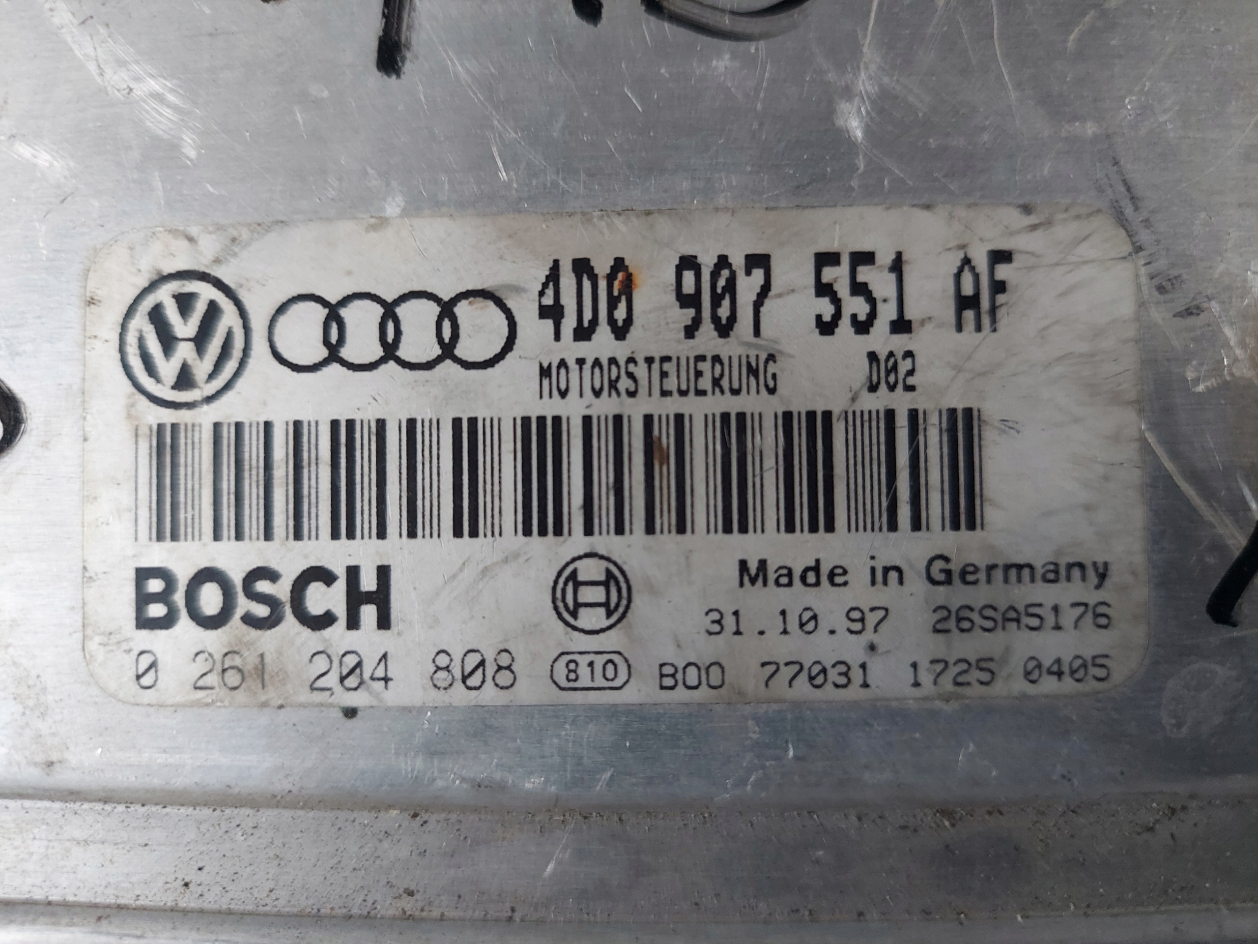 A4 B5 2.8 V6 4D0907551AF riadiaca jednotka motora