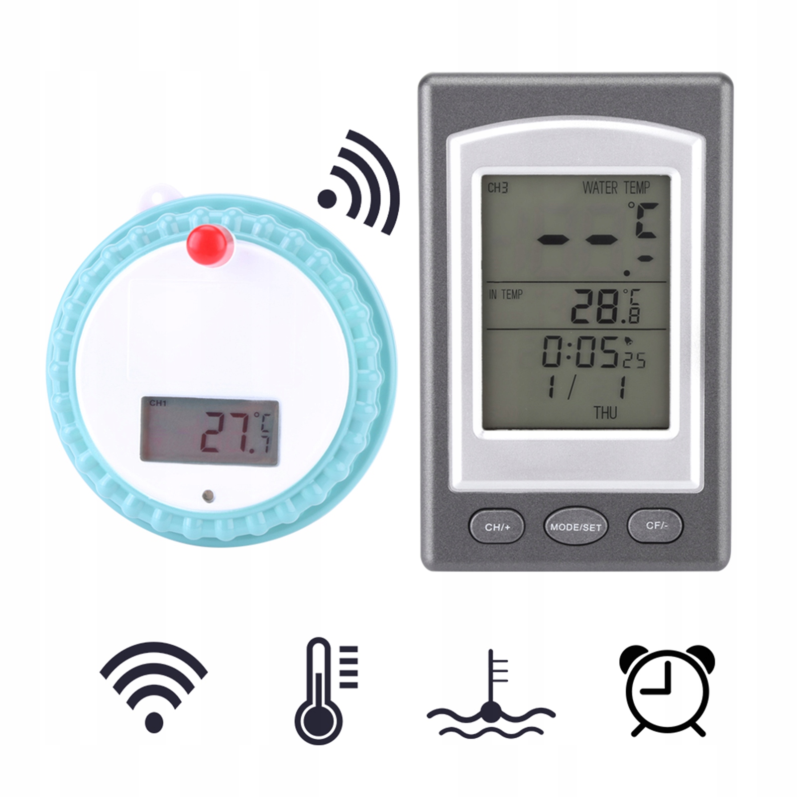 TERMOMETR CYFROWY BASENOWY PŁYWAJĄCY BASEN Model GS01495