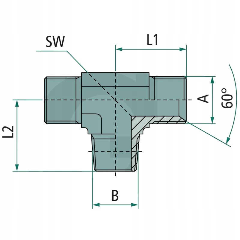 Adapter T TA 5/8 M-BSP x 1/2 M-NPT Marka Inna