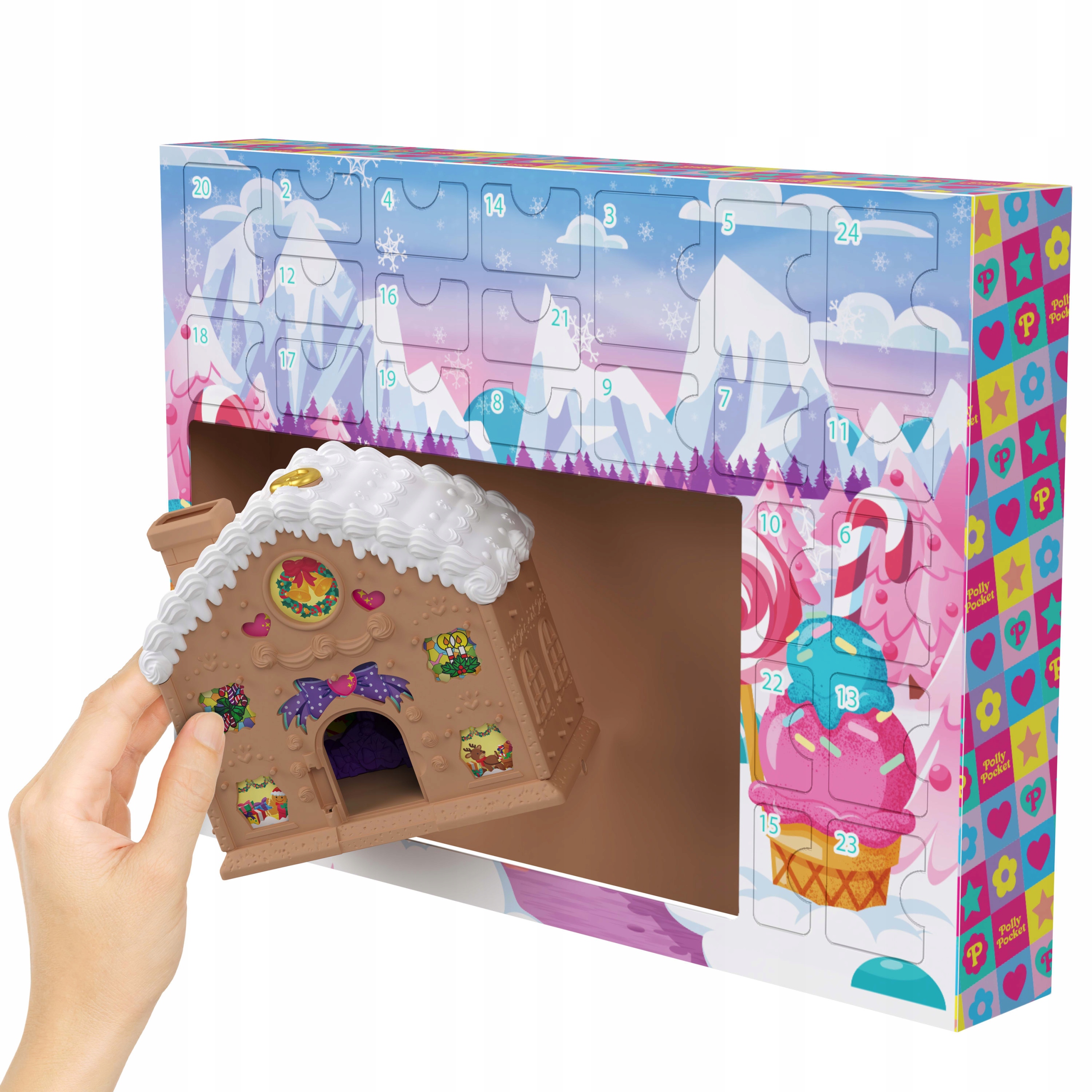 Адвент-календарь Polly Pocket Пряничный домик JFV13, кукла и 24 аксессуара, от 4 лет — фото 2