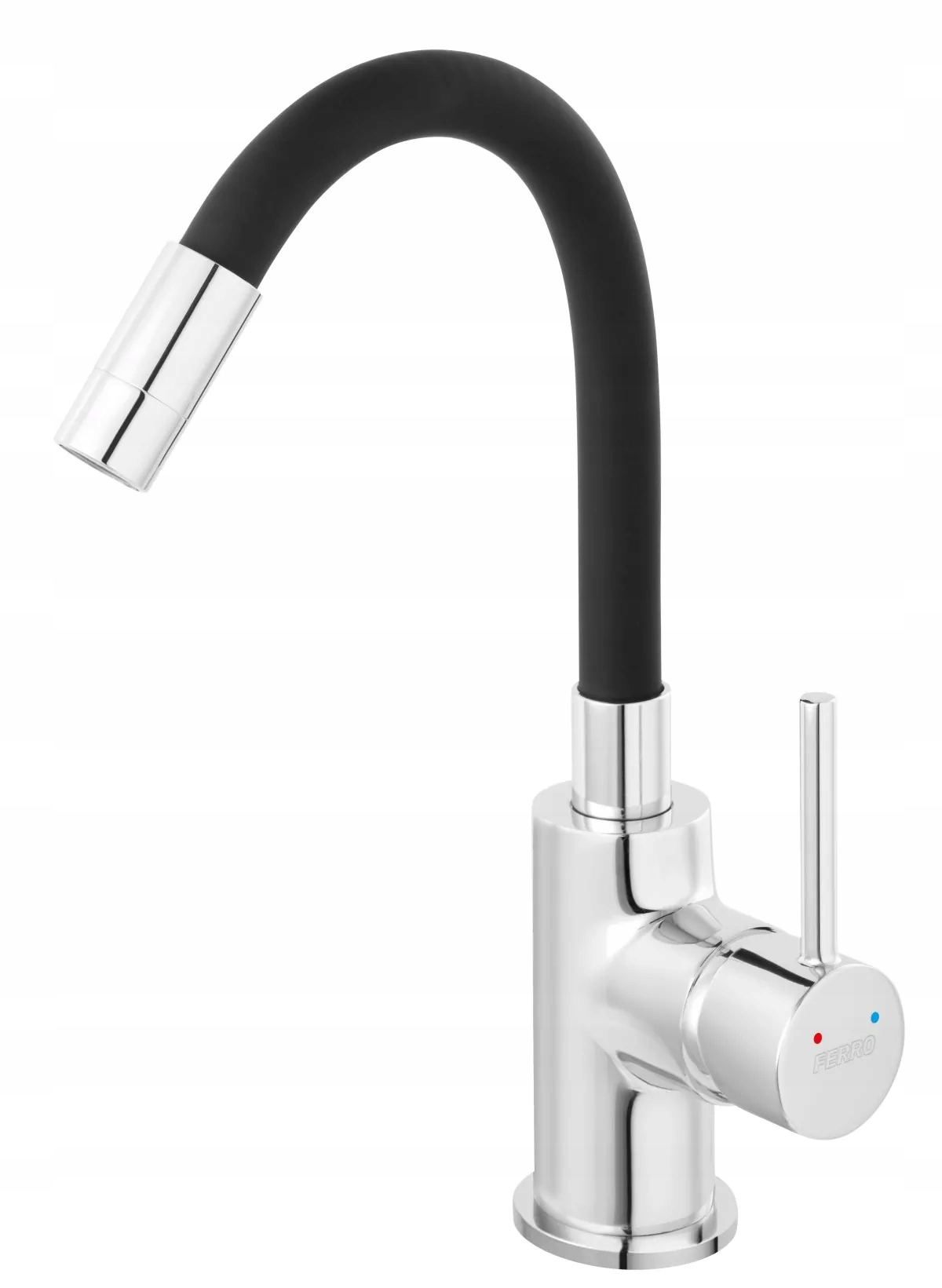 Ferro Fiesta Bateria umywalkowa z czarną, elastyczną wylewką BFI2FB