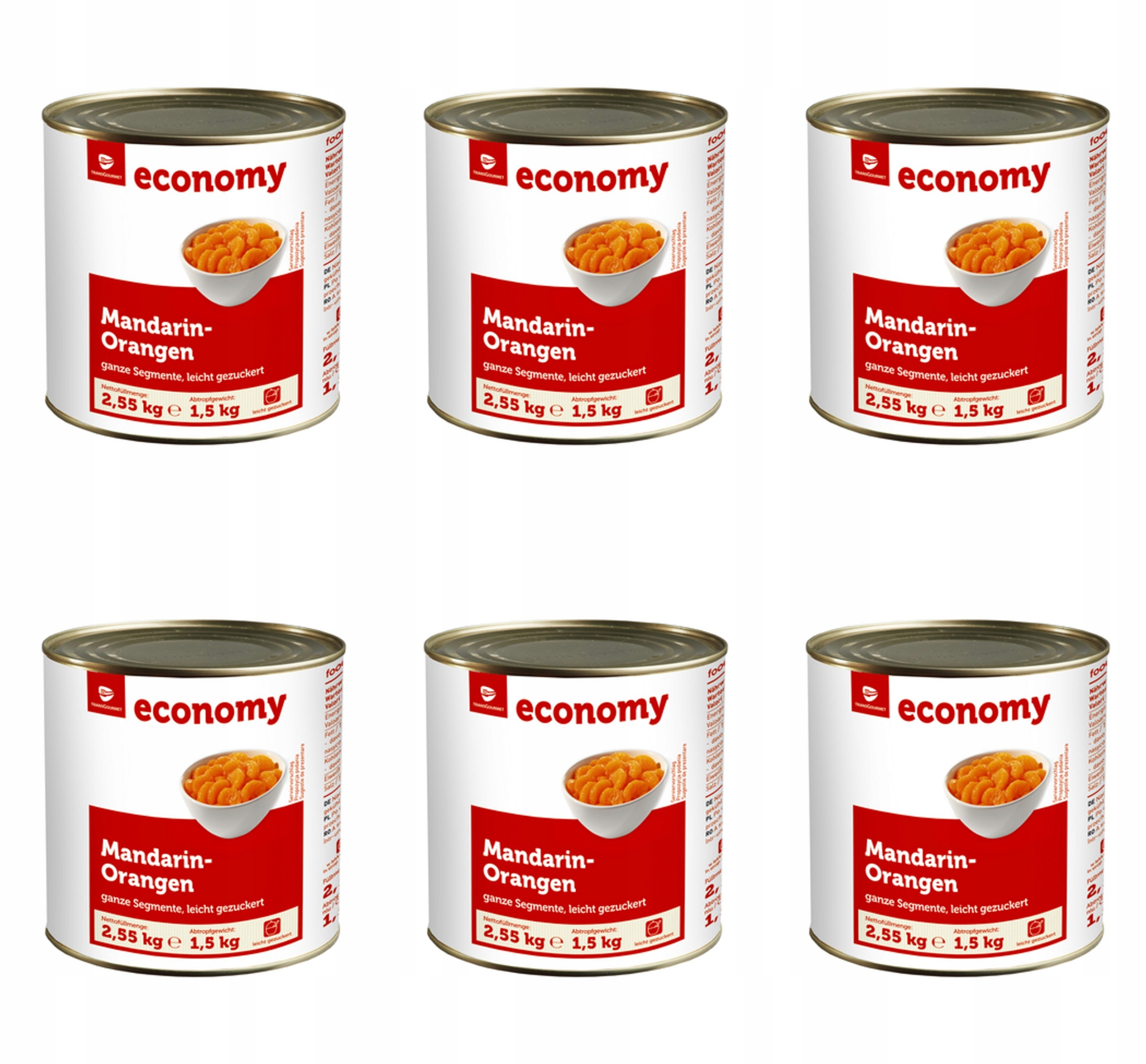 Tge Mandarinky celé segmenty v lehkém sirupu 2,55 kg X6