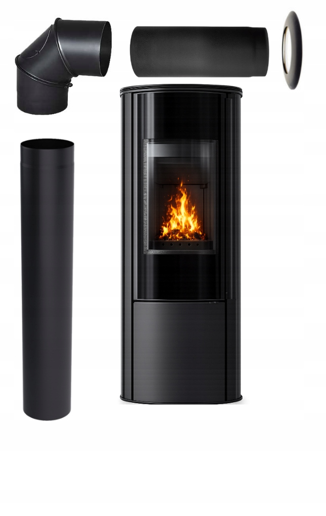 Piec Kratki Koza Kratki Ab Enyo R 5,5 kW Black kominek zestaw montażowy eko