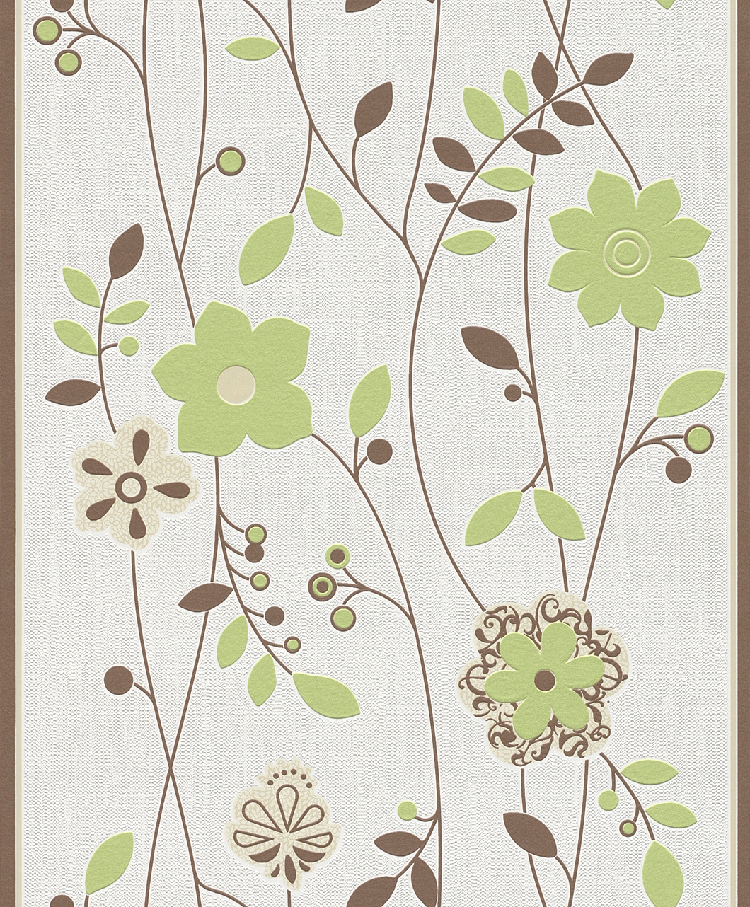 TAPETA W LIŚCIE LISTKI KWIATKI ZIELONE