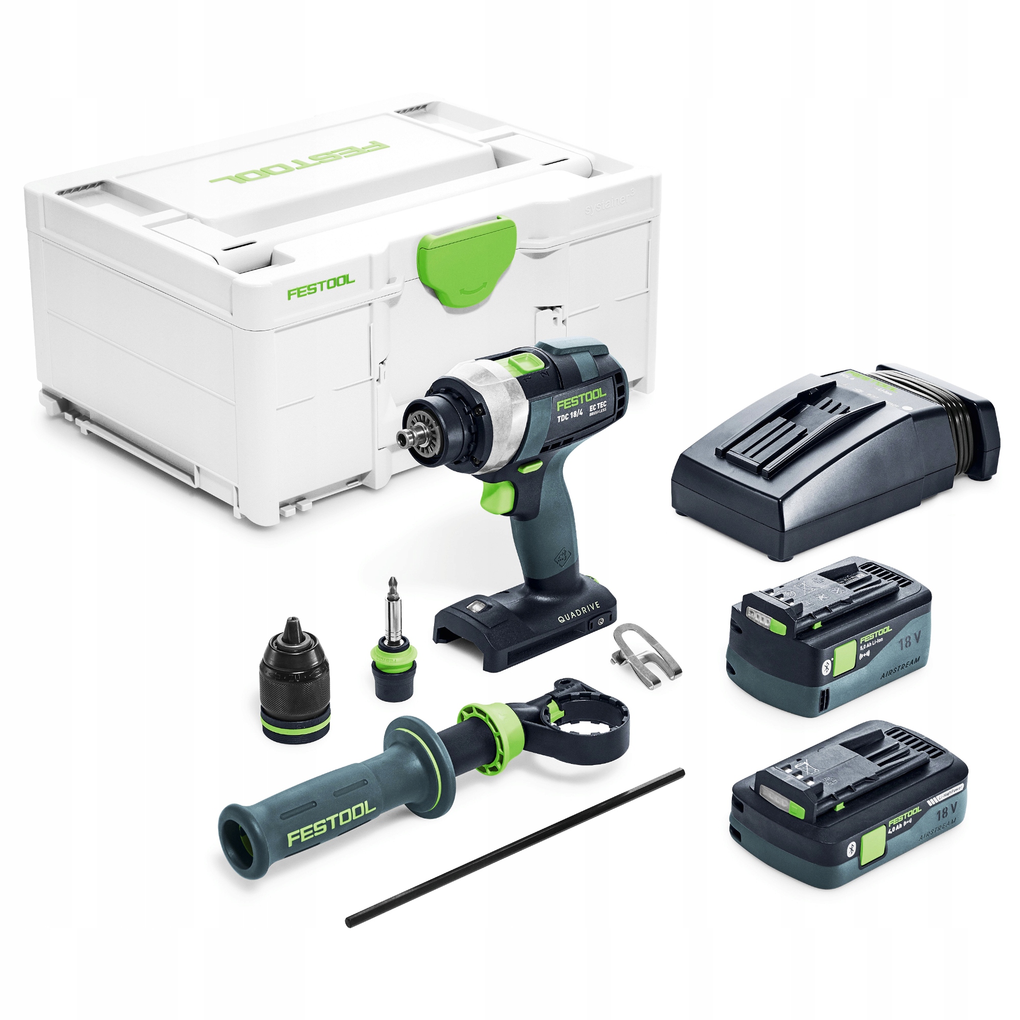 Akumulatorowa Wiertarko-wkrętarka Quadrive Tdc 18/4 5,0/4,0 I-Plus Festool