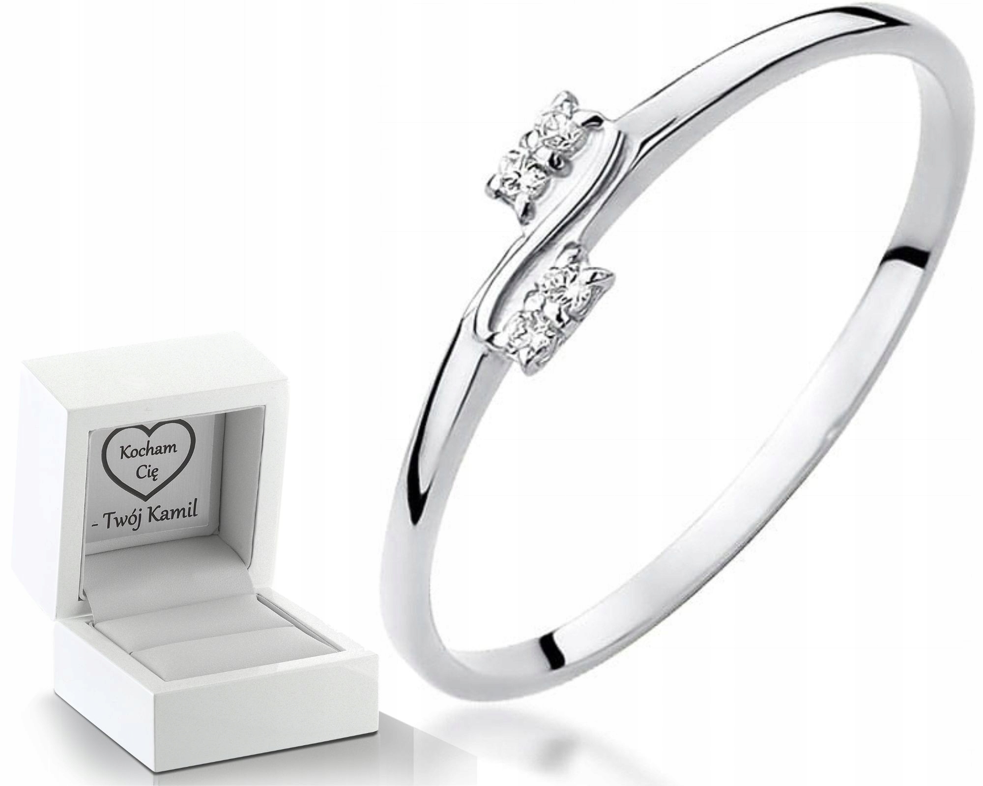 Prstýnek V Bílém Zlatě S Brilianty Gravírování