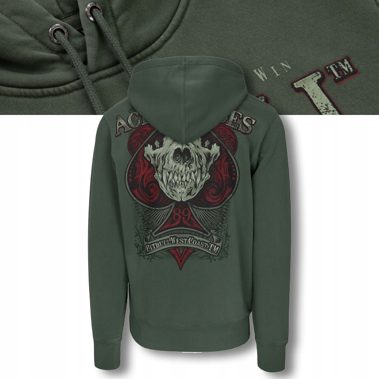 Pánská Mikina s kapucí Pitbull Ace Of Spades Mikina S Klokaní Kapsou s potiskem