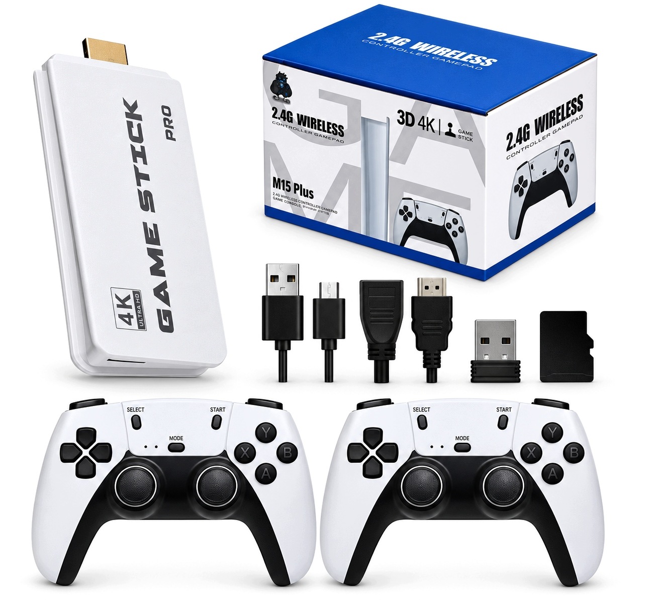 Konsola Retro Gra Telewizyjna Hdmi 15 Emulatorów 20000 Gier 2 Pady 64GB