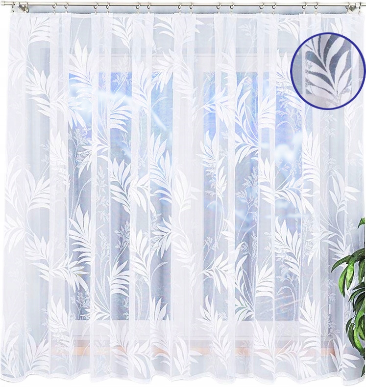 Hotová Krátká Záclona 600x180 V Listu Obývací Pokoj Ložnice Pokoj Bílá