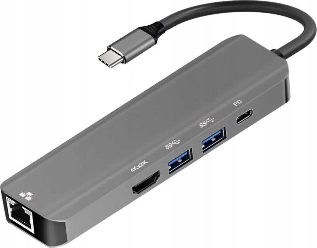 Adaptér Hub 5v1 Usb C Art OEM-C15-1 stříbrný
