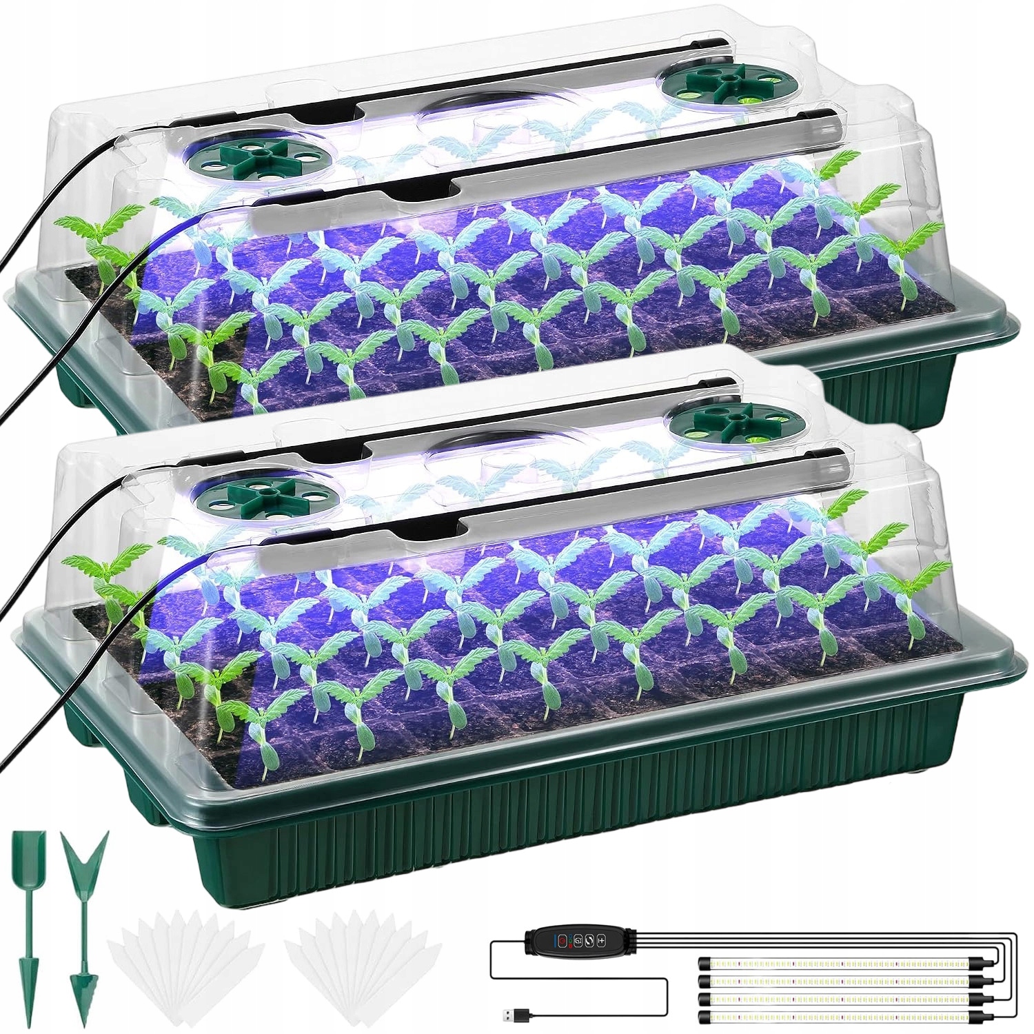 Mini Led Skleník 2X Usb Skleník, Regulovatelná Ventilace, Sadba 40 Komor