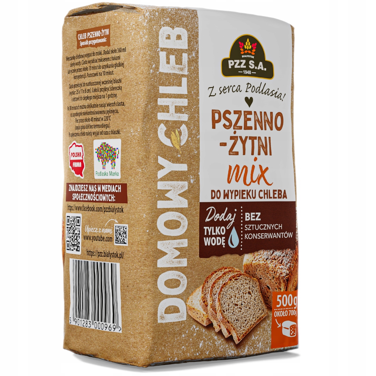 Levně 10X Pzz Směs na pečení chleba Pšenično-žitný mix 500 g