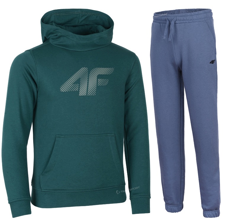4F Chłopięcy Dres Komplet Bluza Kangurka Spodnie rozm 134
