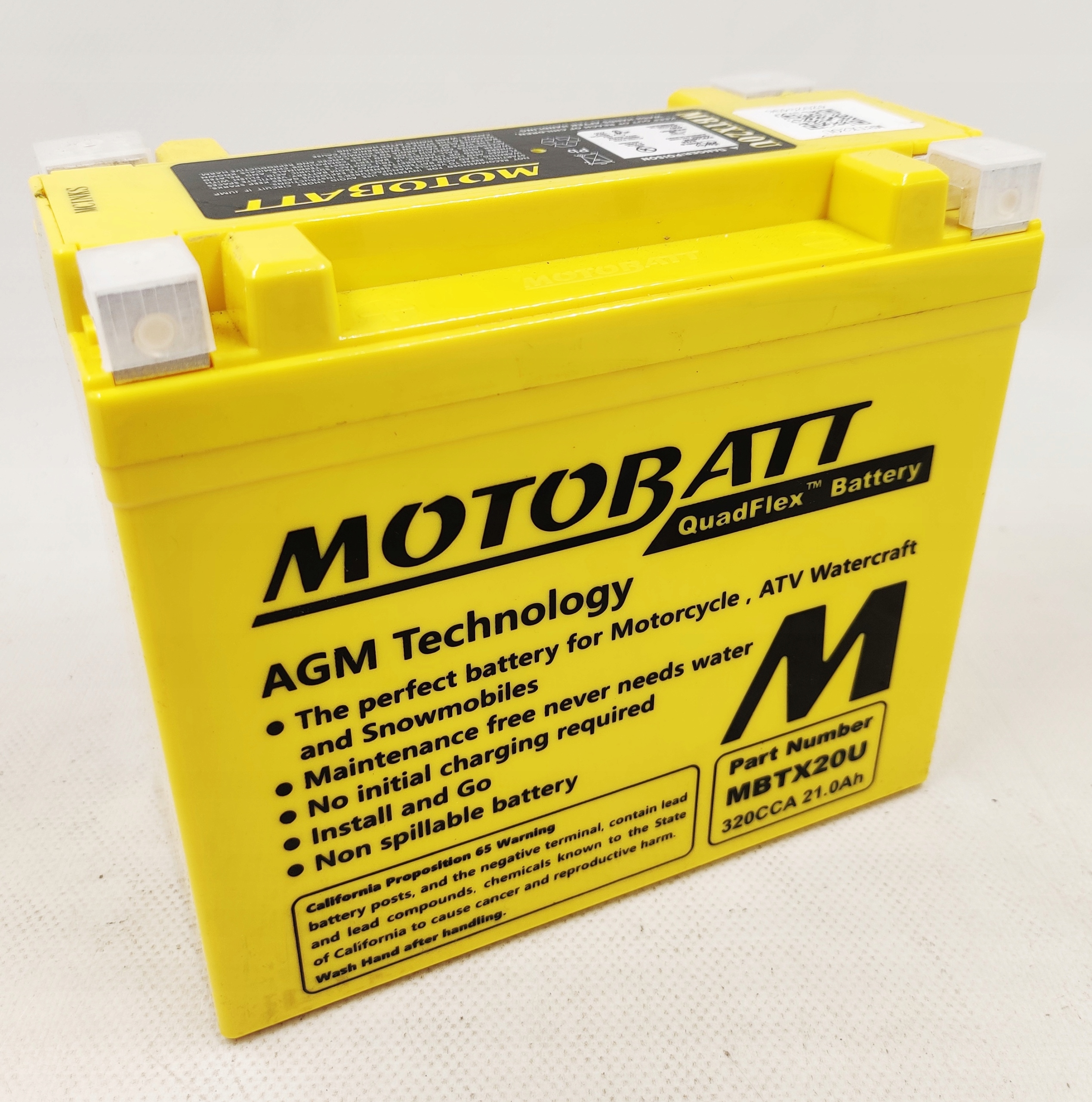 Akumulator Motobatt MBTX20U 12V 22,5Ah 335A quadflex L+ P+ YTX20L
