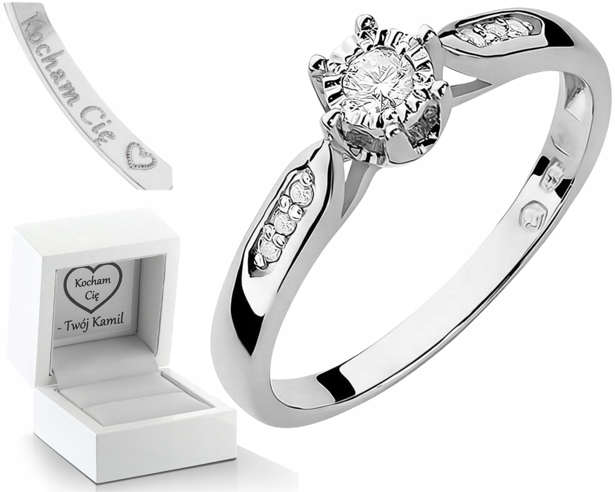 Bílé Zlato Prstýnek Laboratorní Brilianty Drť 585 Dárek