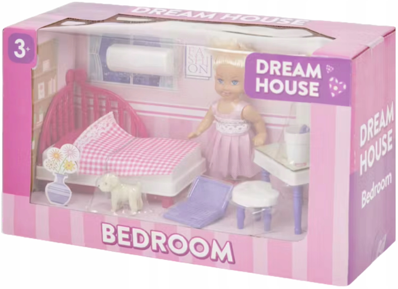 LALKA LALECZKA MAŁA KSIĘŻNICZKA DOMEK SYPIALNIA PIESEK AKCESORIA ZABAWKA