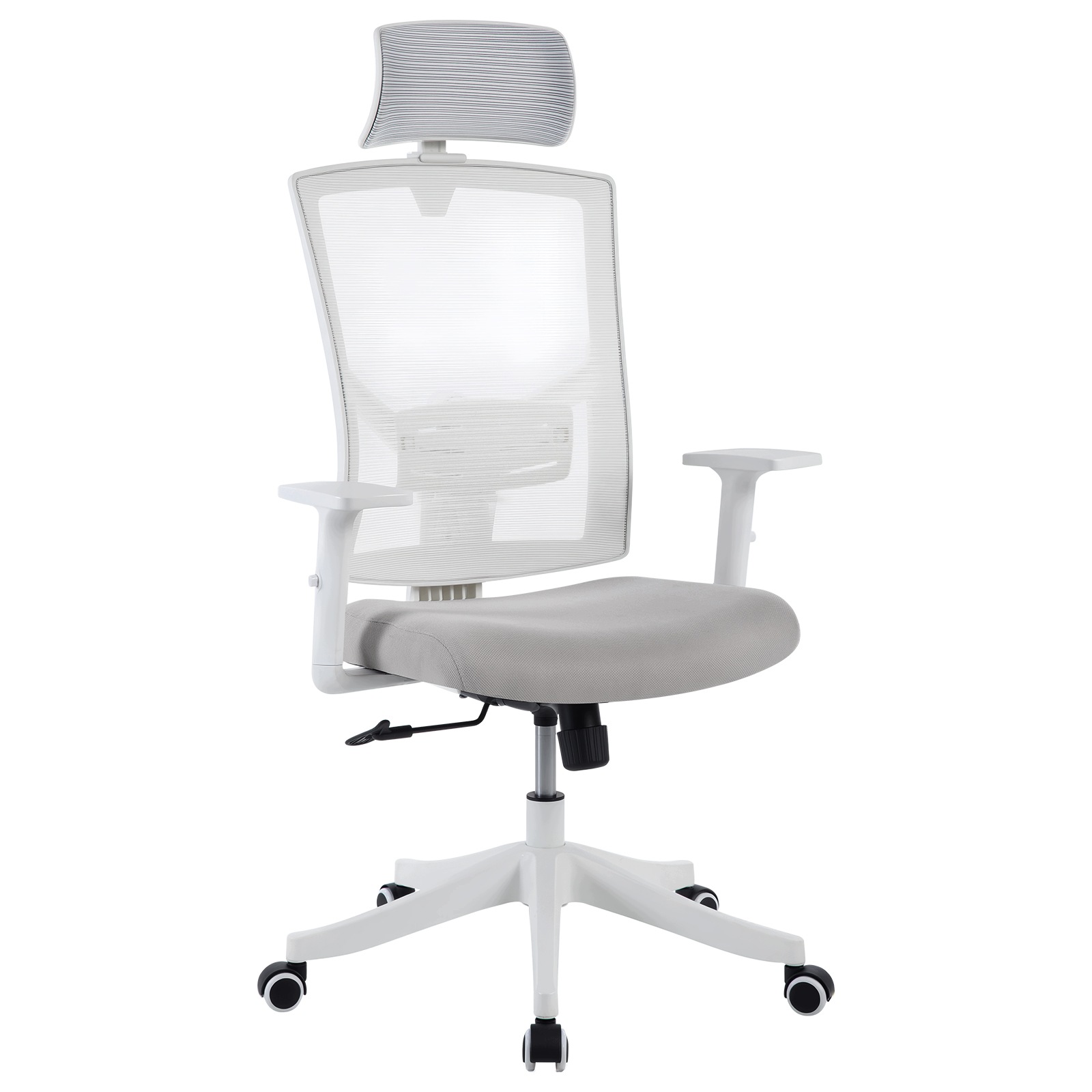 Ergonomická Kancelářská Židle Bílá Síťovina Nastavitelné Podloketníky Opěradlo