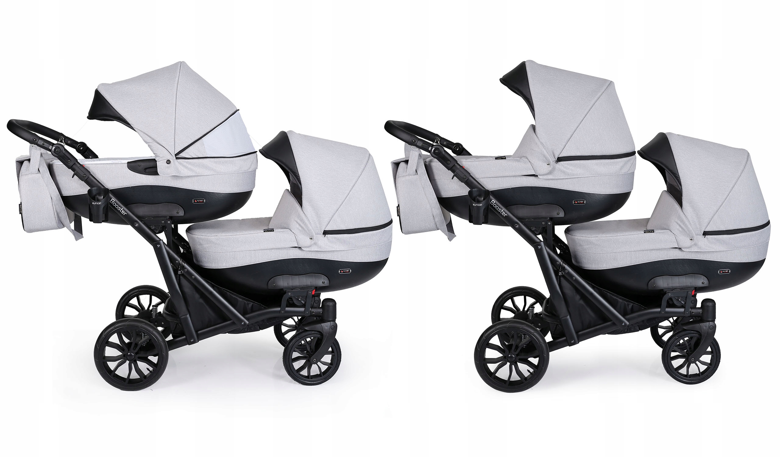Wózek dziecięcy bliźniaczy BOOSTER 3w1 Kunert Kod producenta Kunert Booster bordo srebrna rama 3w1