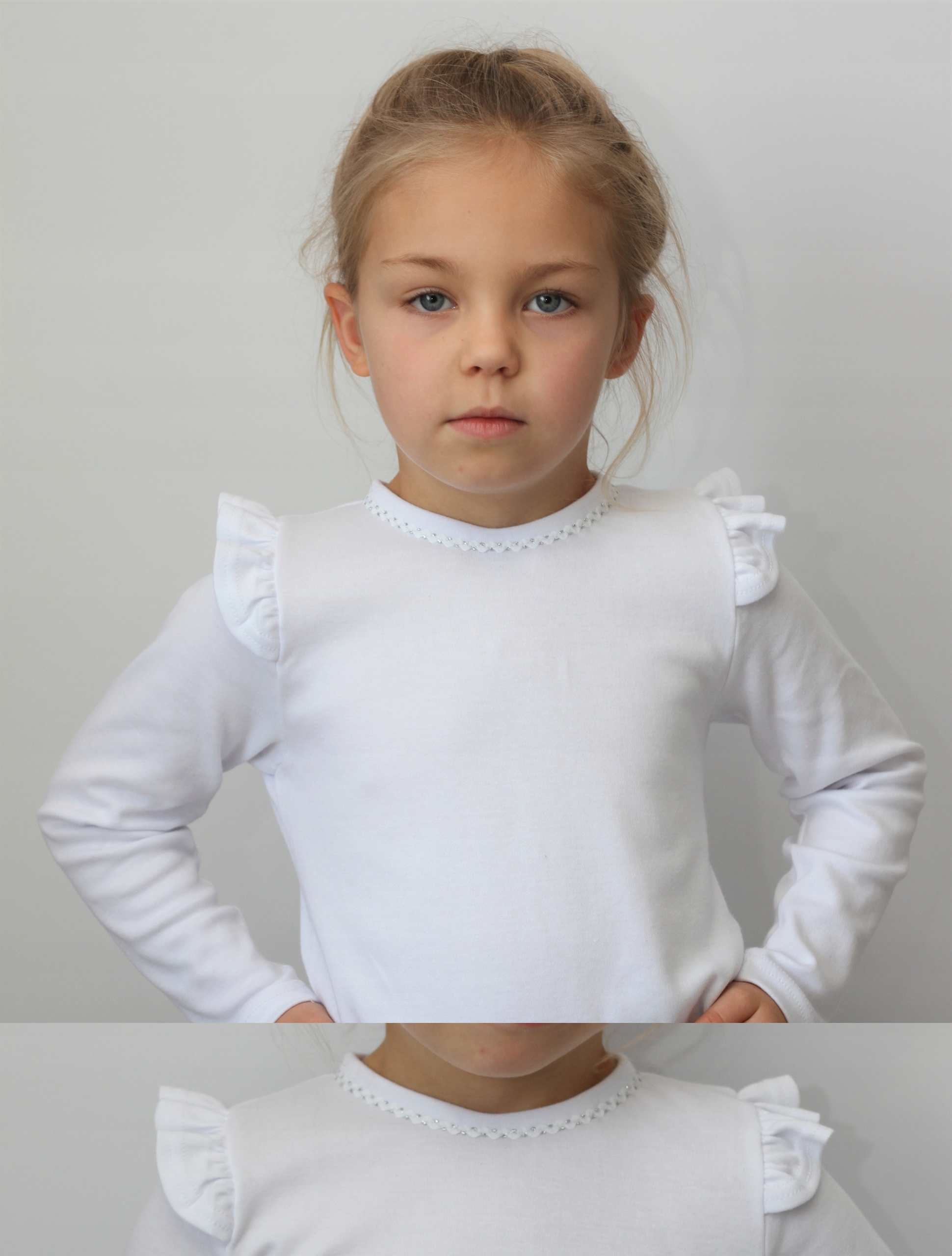 BLUZKA BIAŁA Z FALBANKĄ ROZ. 92 - KLAUDYNKA Płeć dziewczynki