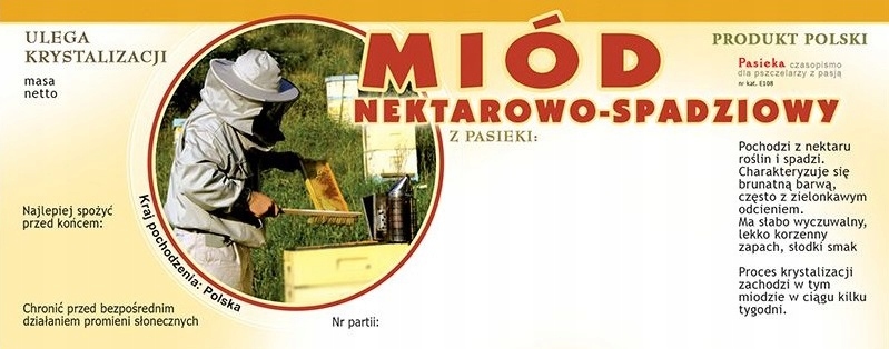 

Etykiety na Miód Nektarowo-spadziowy z kółkiem 100