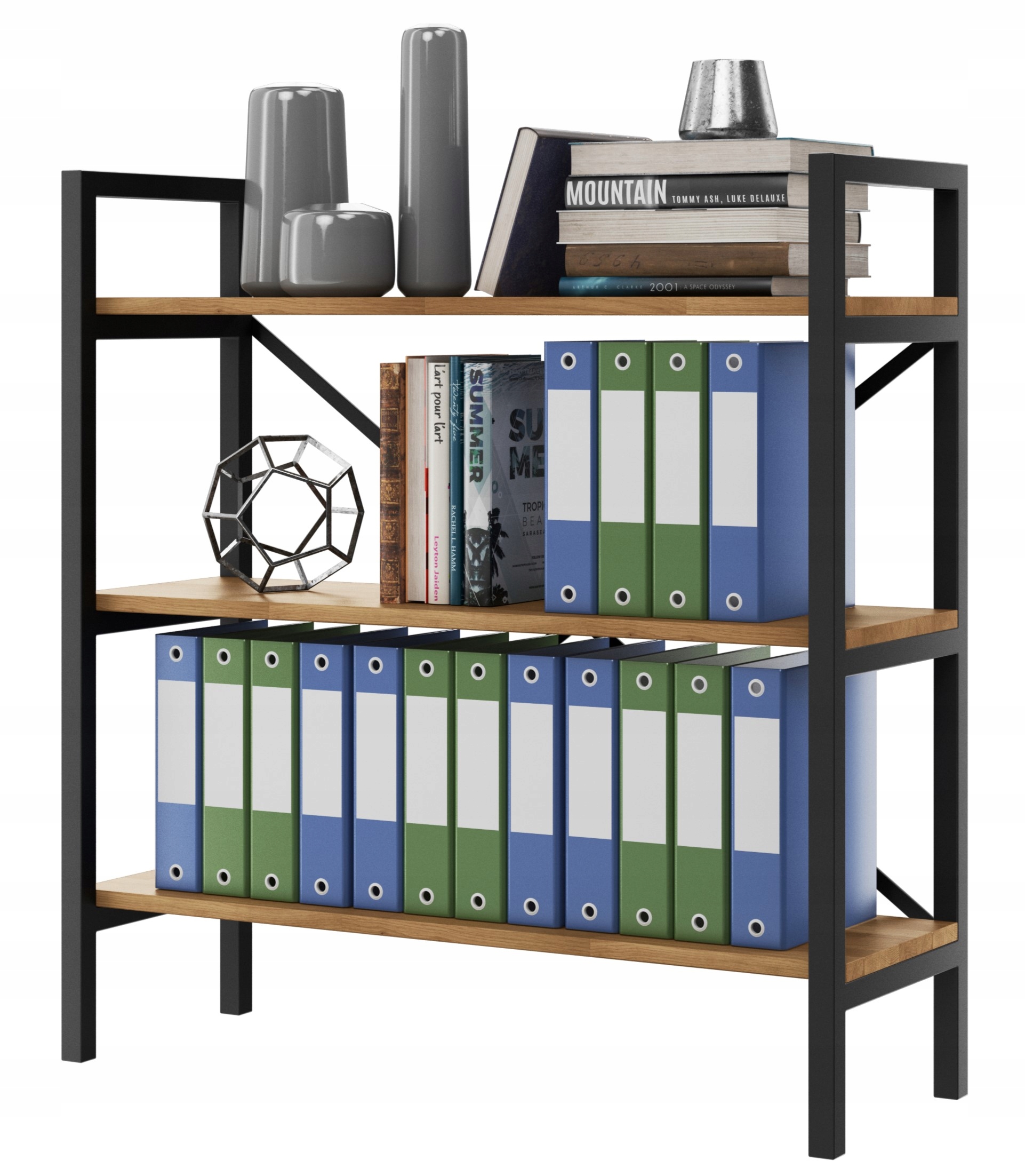 Regál na zakladače a knihy Loft dub D3 80 cm