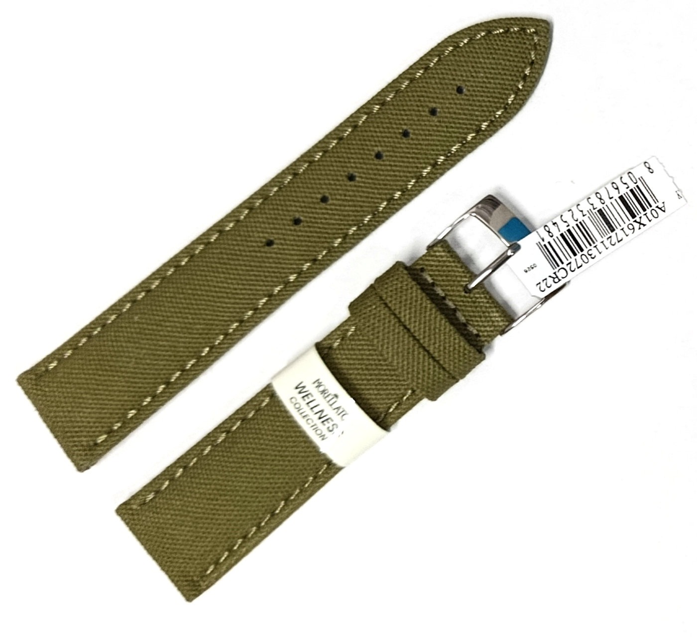 Zelený Bavlněný Kožený Řemínek Na Hodinky Morellato Freedom 22 mm X6172