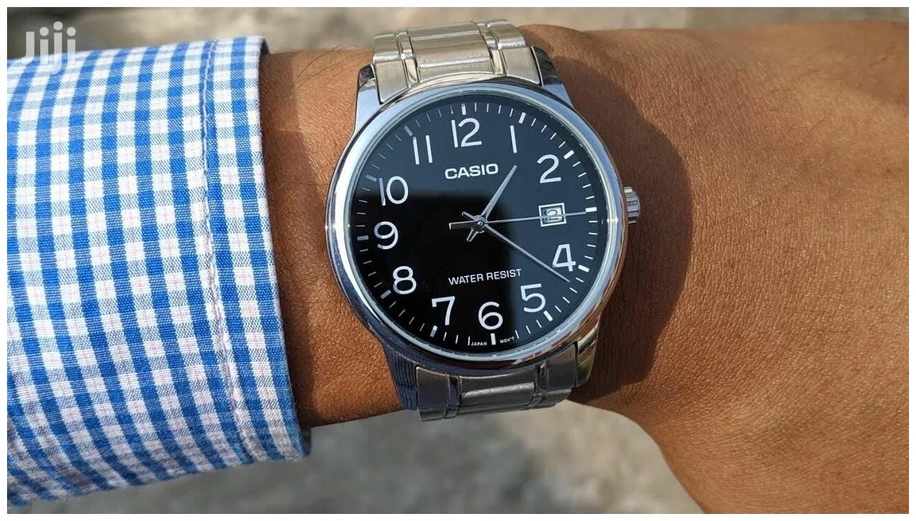 ZEGAREK MĘSKI CASIO BARON +BOX +GRAWER datownik bransoleta srebrny ...